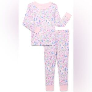 Wonder Nation Toddler Cotton Long Sleeve Sleep Tee and Pants Pajama Set, 2-Piece